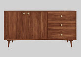 Sideboard with two doors and three drawers made of solid acacia wood 132x45